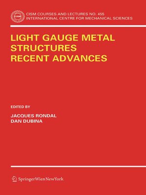 cover image of Light Gauge Metal Structures Recent Advances